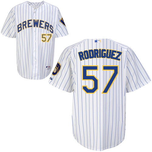 Francisco Rodriguez #57 MLB Jersey-Milwaukee Brewers Men's Authentic Alternate Home White Baseball Jersey